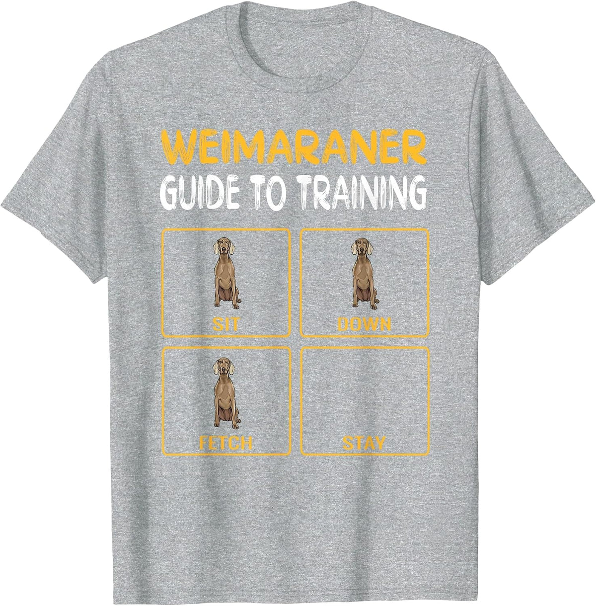 Funny Weimaraner Guide to Training Dog Obedience Trainer T-Shirt - Heather Grey