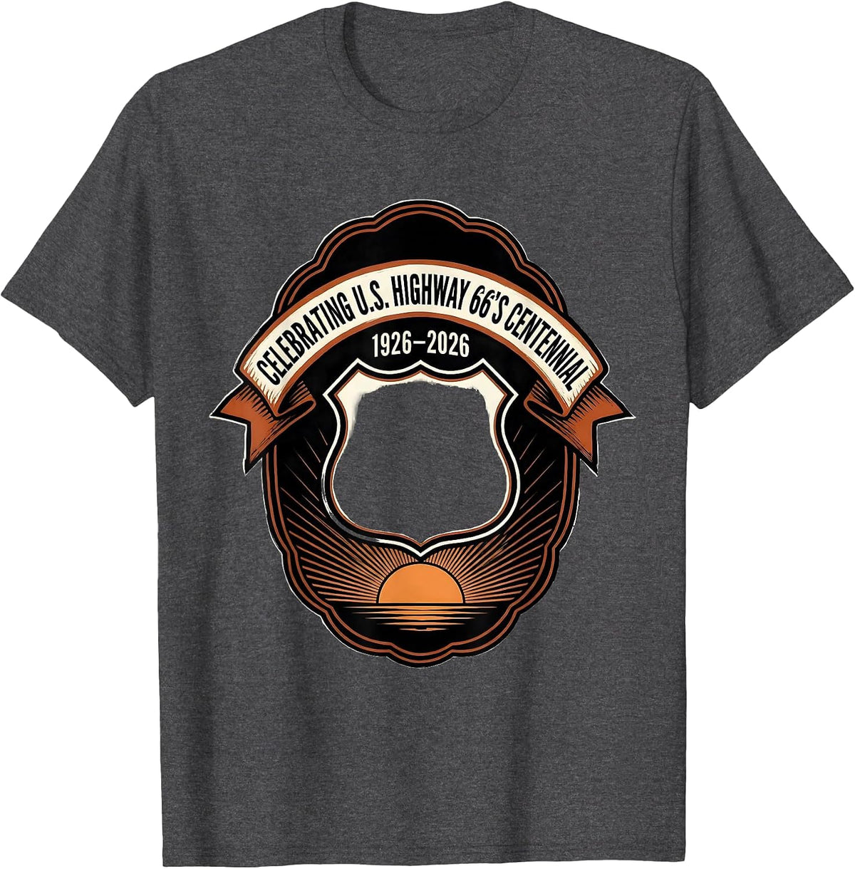 Men's Celebrating U.S. Highway 66's Centennial, 1926–2026 Vintage T-Shirt - Dark Heather Grey