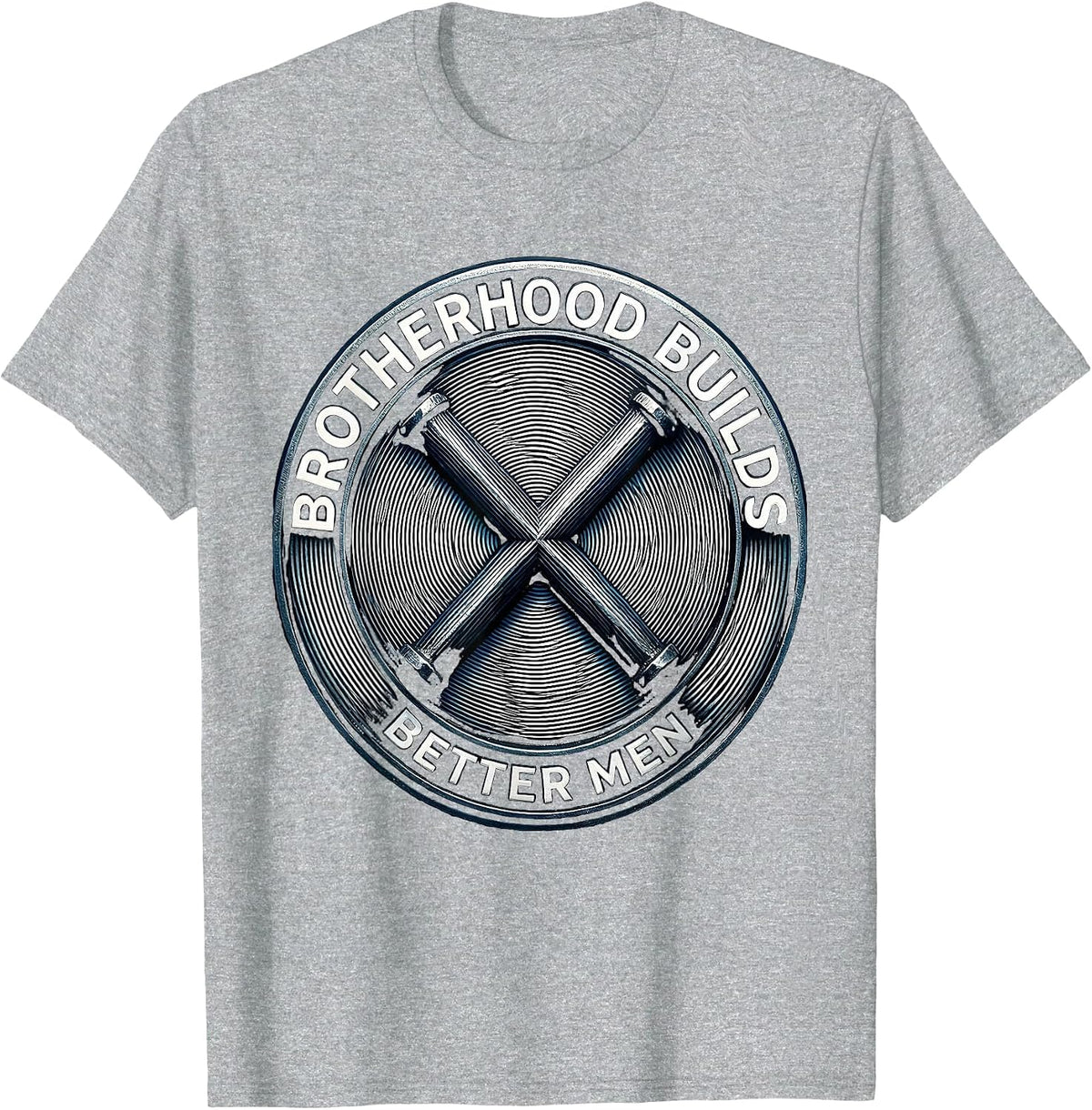 Men's Brotherhood Builds Better Men Iron Sharpens Iron T-Shirt - Heather Grey