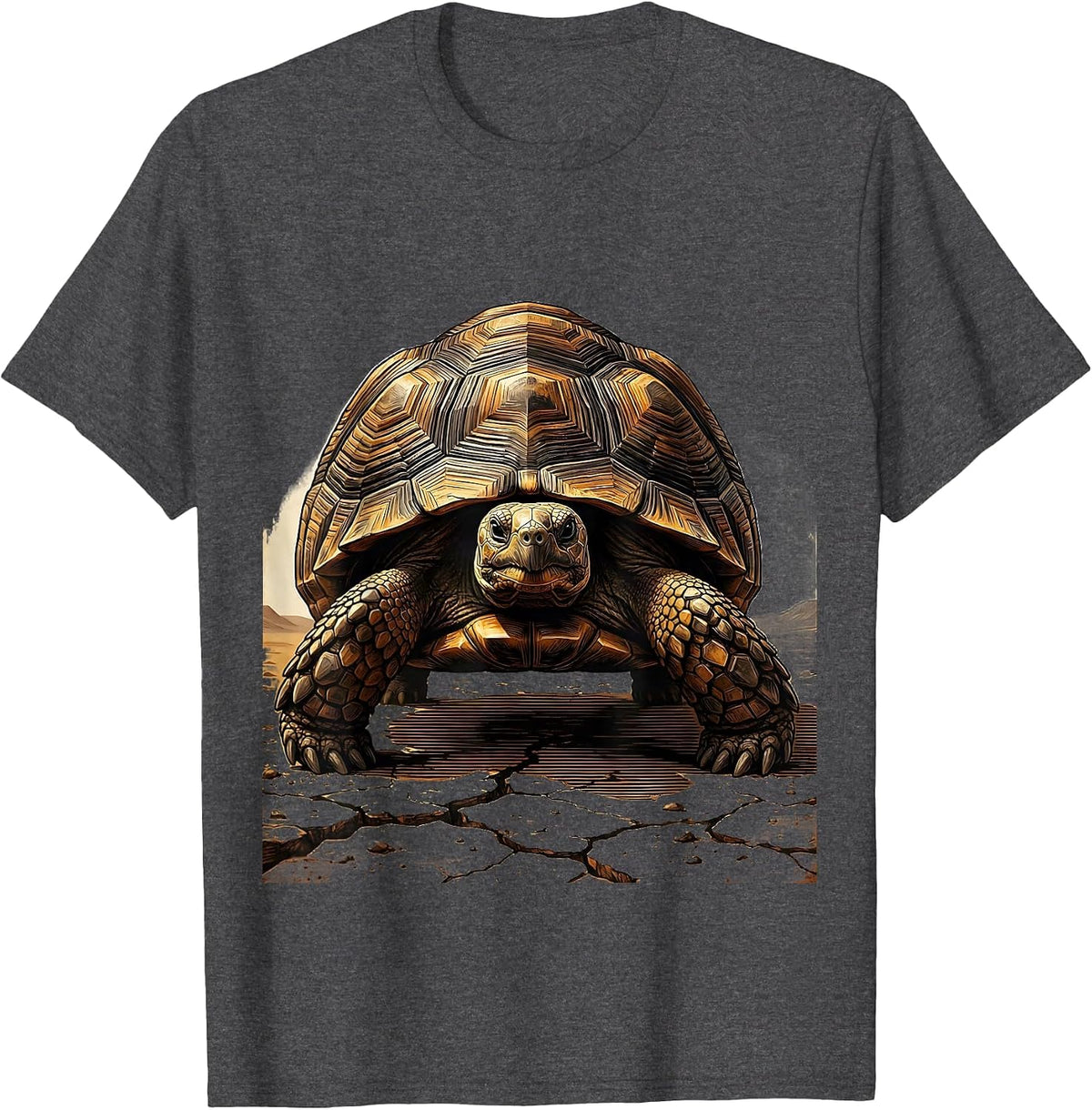 Tortoise Desert Journey Graphic Tee T-Shirt - Dark Heather Grey