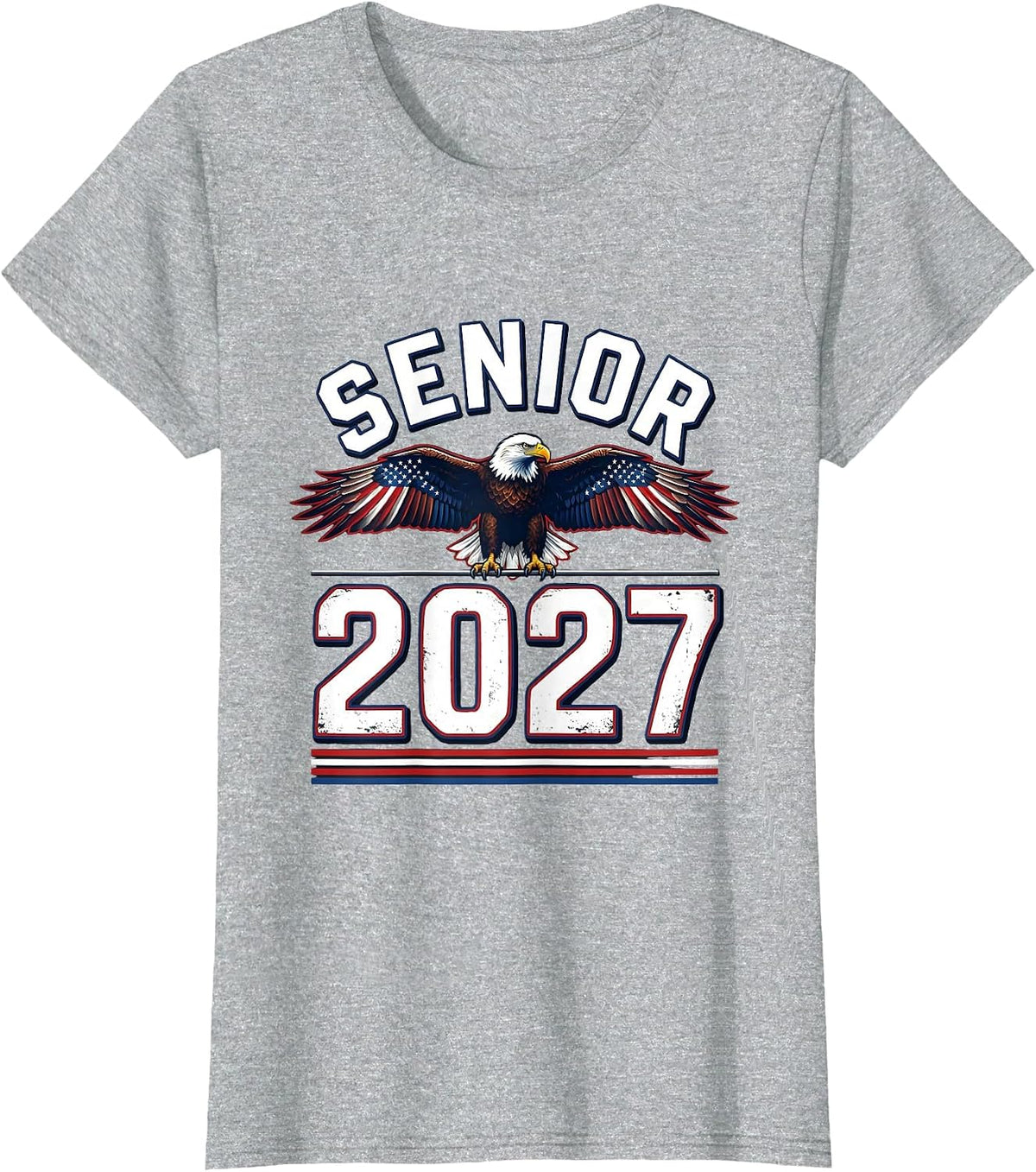 Senior 2027 Patriotic Graduation High School Class of 2027 T-Shirt - Heather Grey