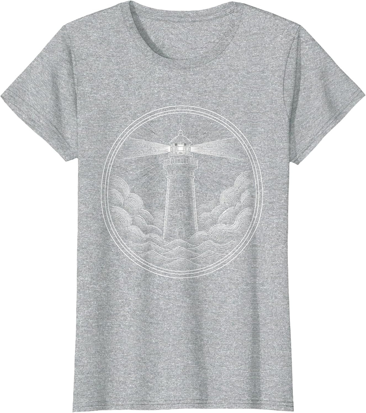 School Counselor Lighthouse Stormy Fog Graphic T-Shirt - Heather Grey