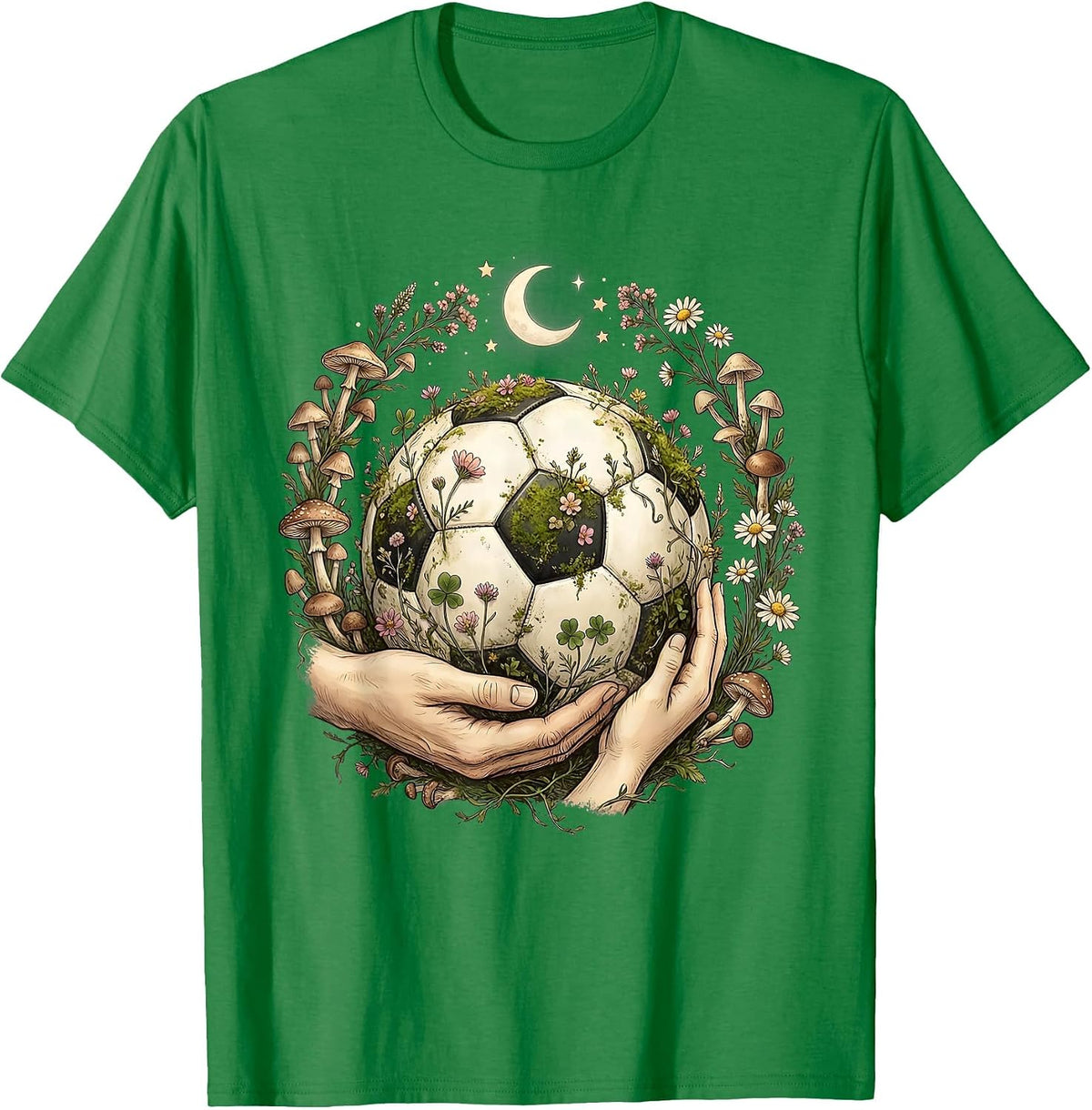 Men's Girl Dad Soccer Coach Sideline Illustration T-Shirt - Kelly Green