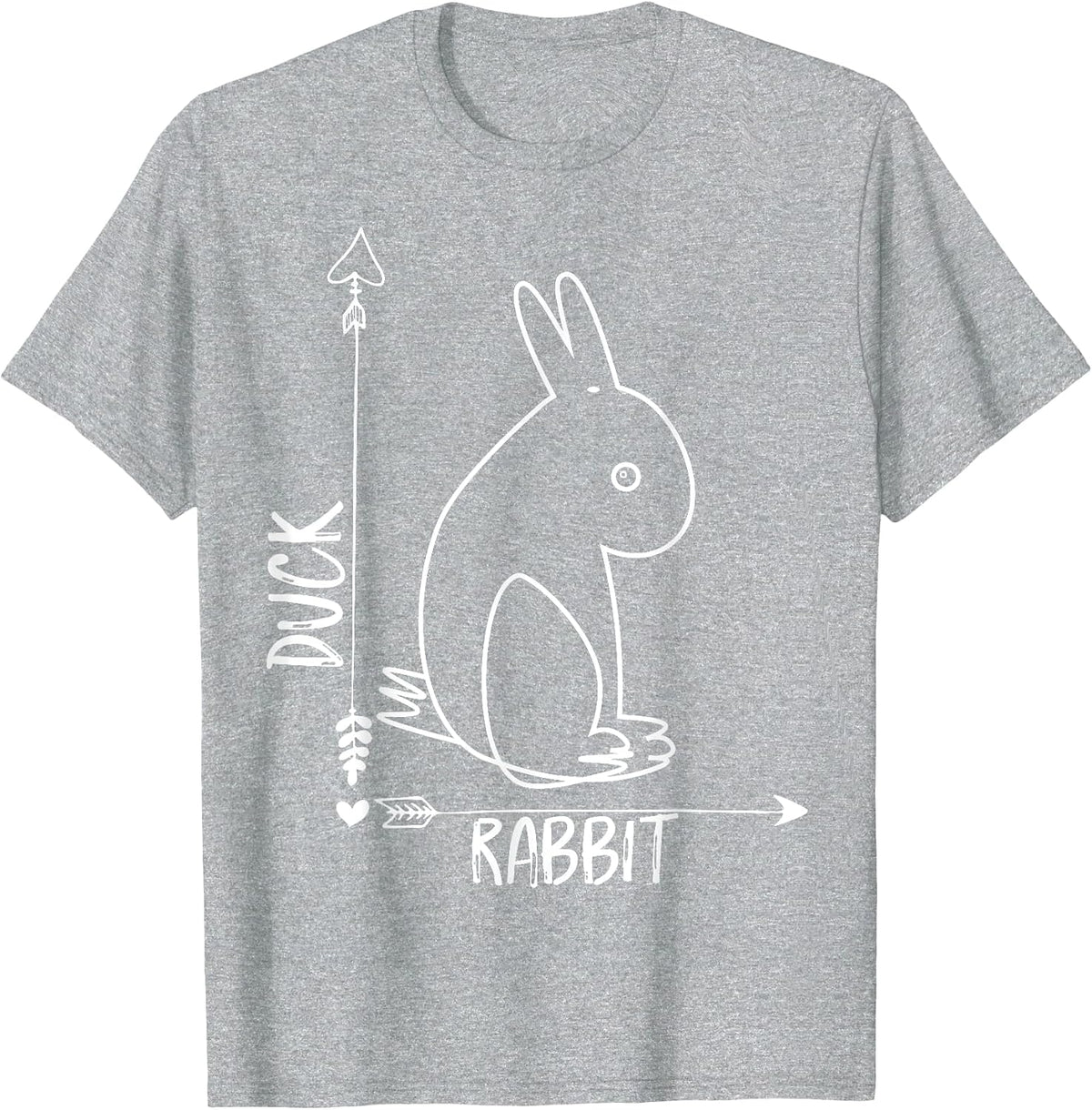 Funny Science Nerd Physics Math Geek Teacher Rabbit Duck T-Shirt - Heather Grey