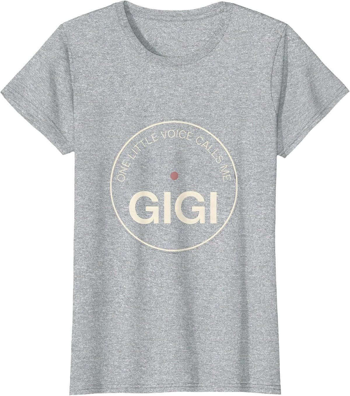 One Little Voice Calls Me Gigi Minimalist Grandma Gift T-Shirt - Heather Grey