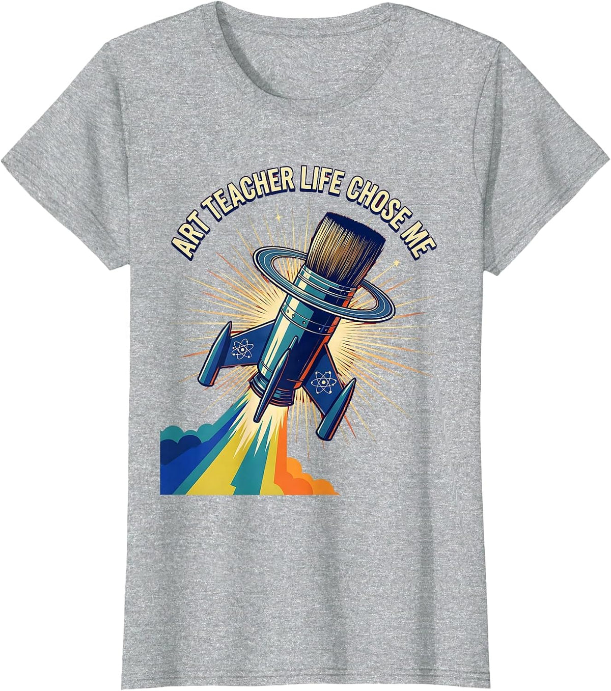 Art Teacher Life Chose Me Educator Design T-Shirt - Heather Grey