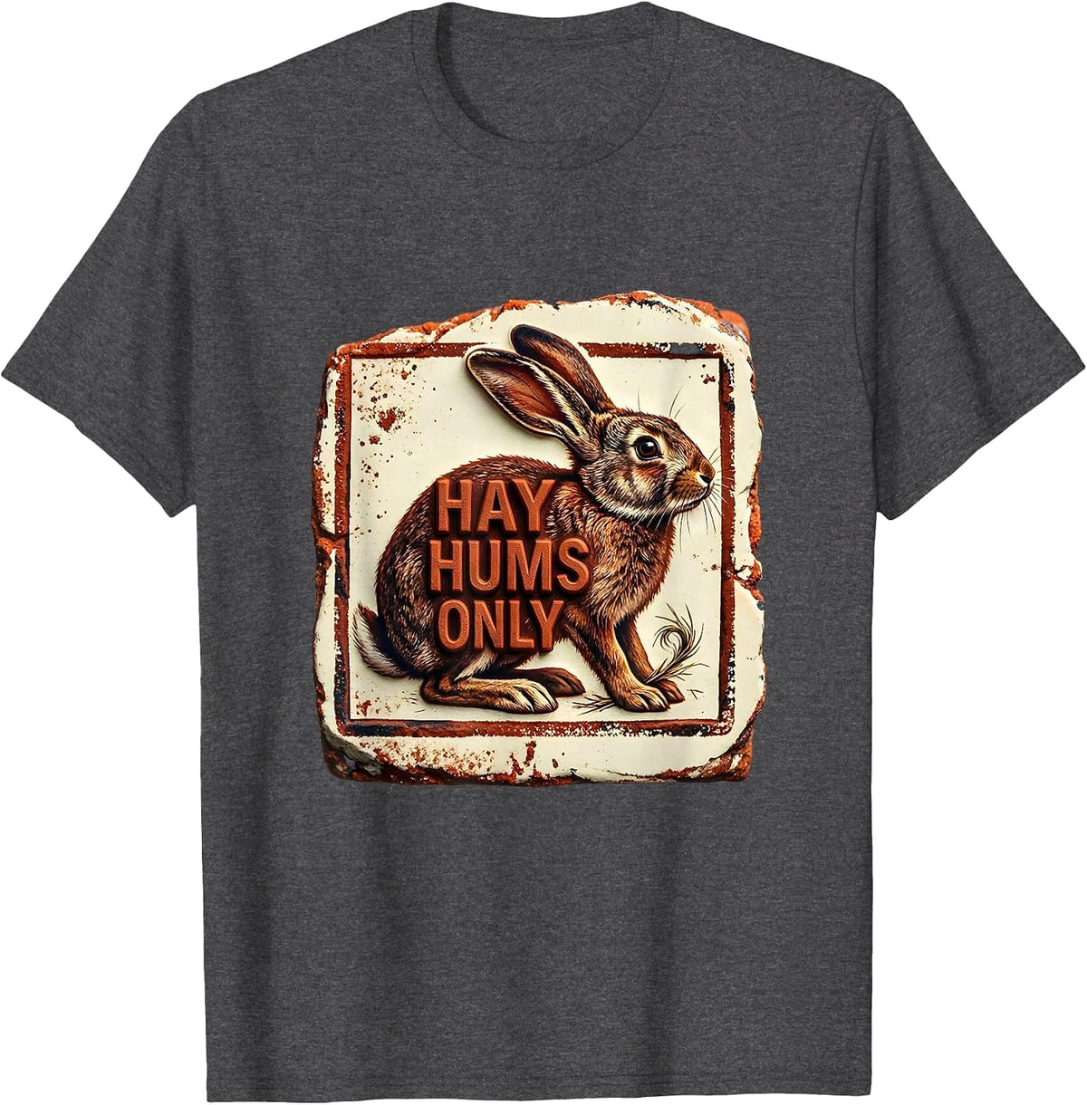 Hay Hums Only Alt Goth Cute Bunny Rabbit Lover T-Shirt - Dark Heather Grey