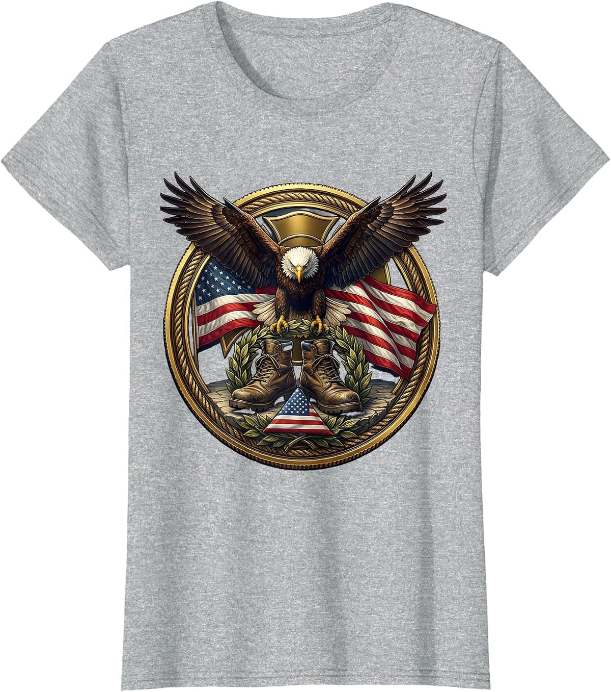 Boots on the Ground Fallen Soldier Memorial T-Shirt - Heather Grey