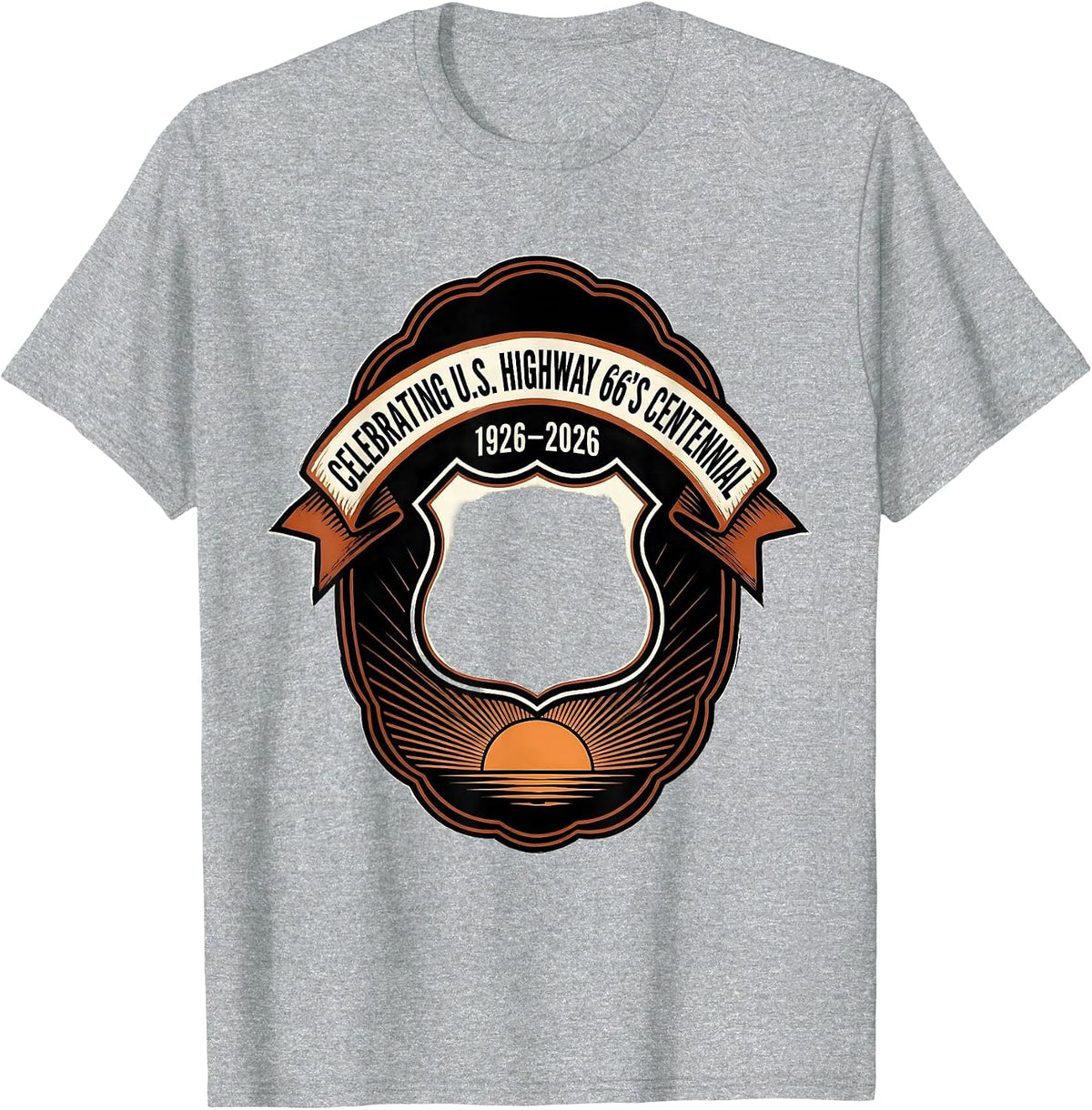 Men's Celebrating U.S. Highway 66's Centennial, 1926–2026 Vintage T-Shirt - Heather Grey