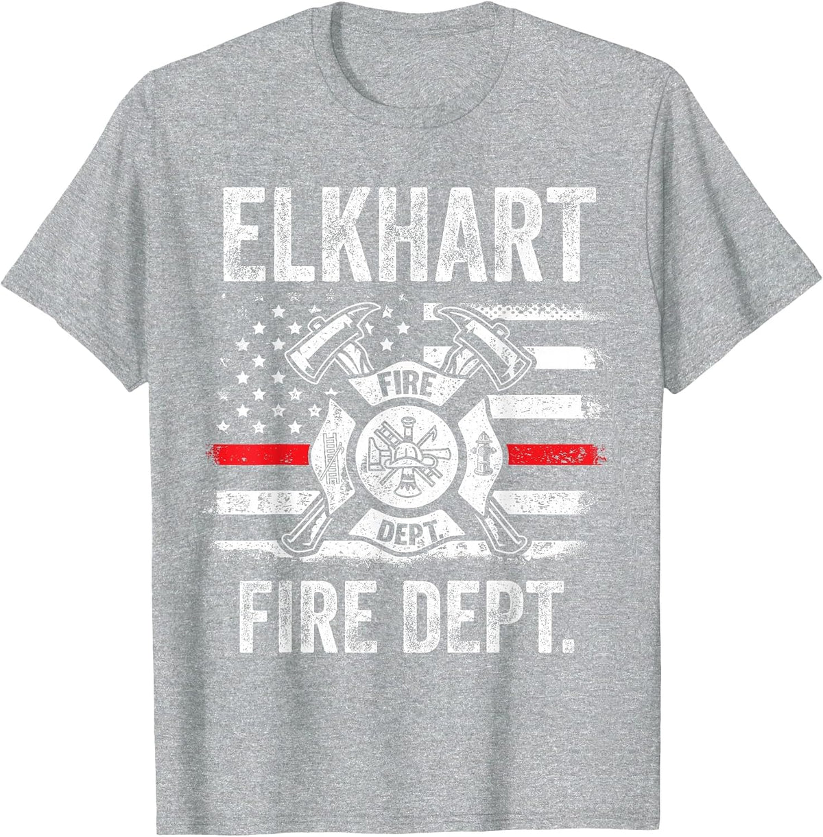 Elkhart Indiana Fire Brigade Indiana Fireman T-Shirt - Heather Grey