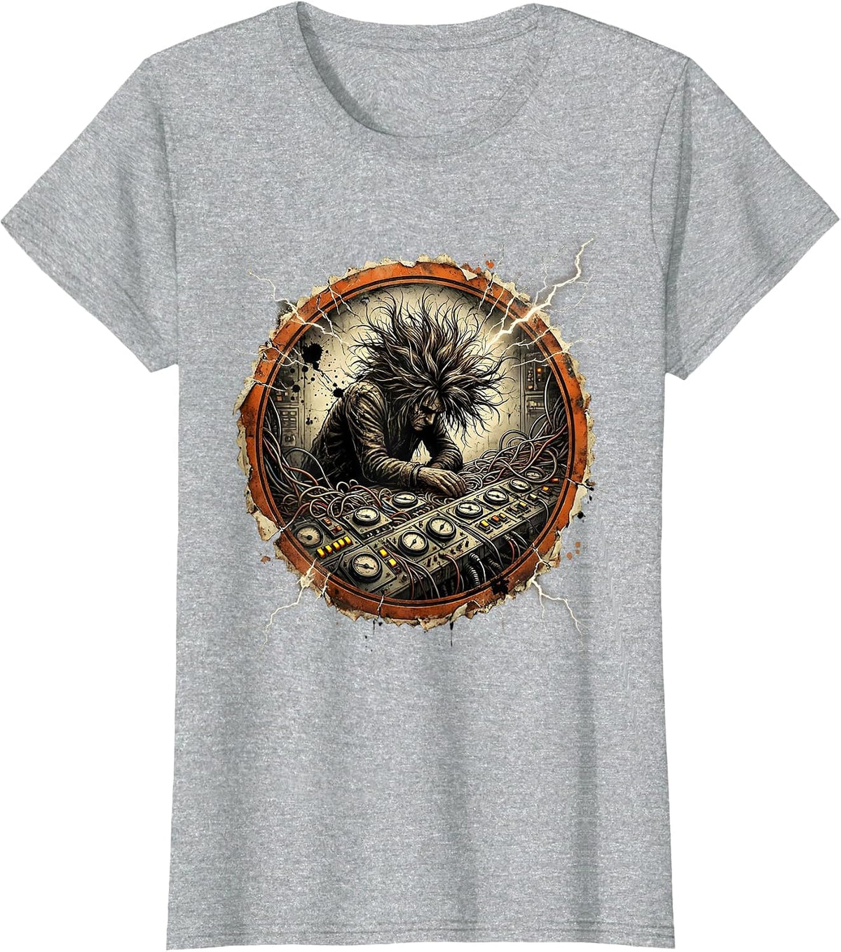 Chaos Coordinator Wild Hair Air Traffic Control T-Shirt - Heather Grey