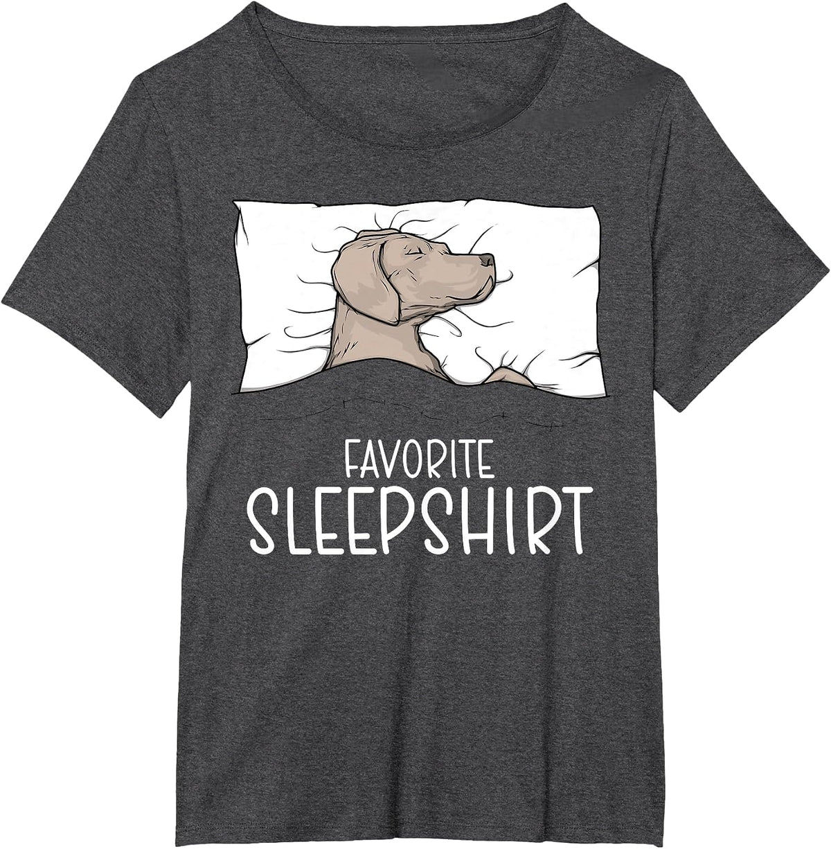Favorite Sleepshirt Weimaraner Dog Napping Weimaraner Pajama T-Shirt - Dark Heather Grey
