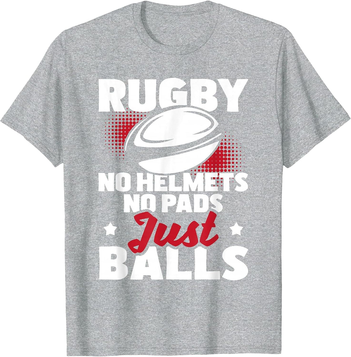 Rugby No Helmets No Pads Just Balls - Rugby Player Coach T-Shirt - Heather Grey
