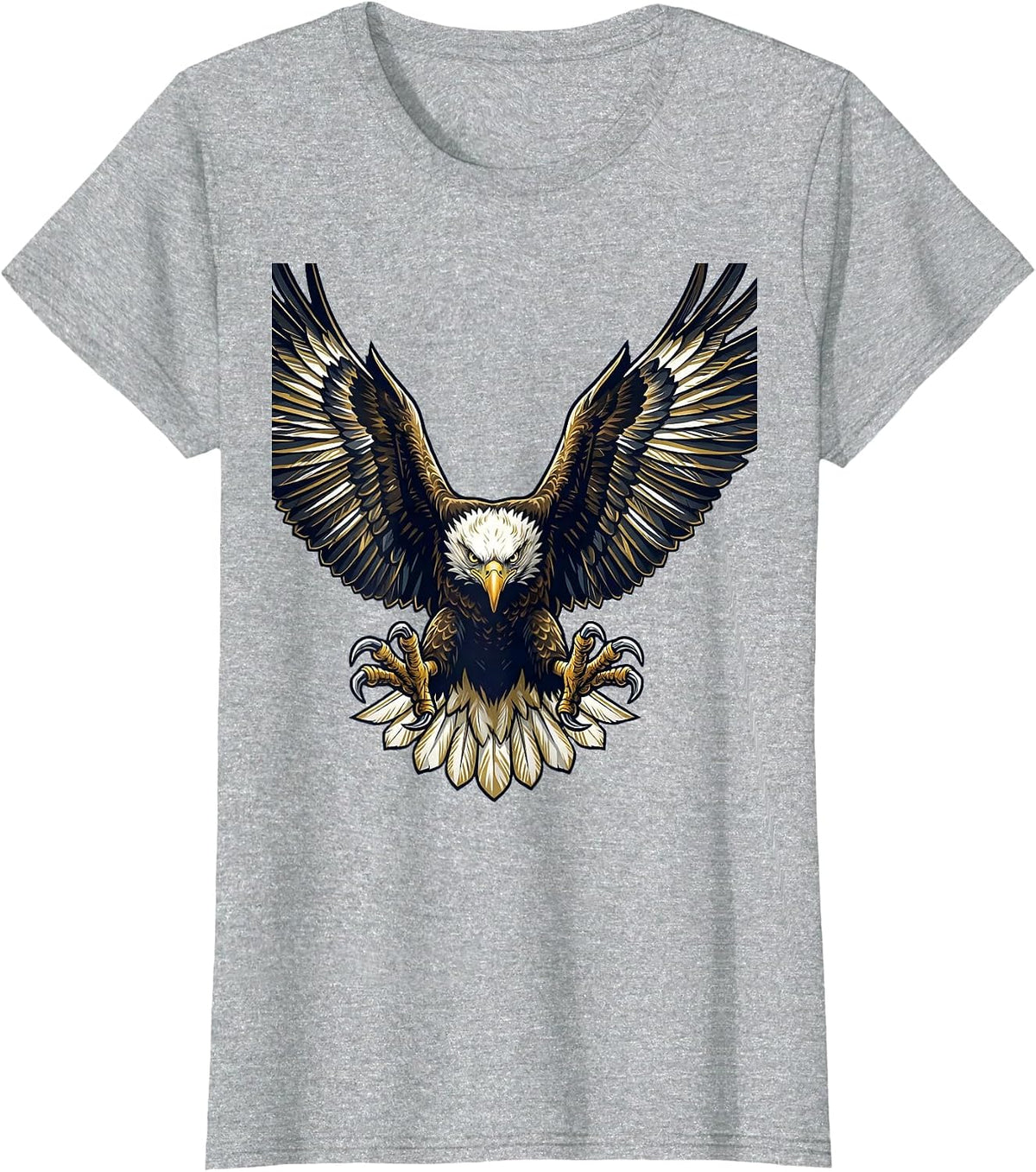 Women's Eagle Diving Talons Extended Raptor Graphic T-Shirt - Heather Grey