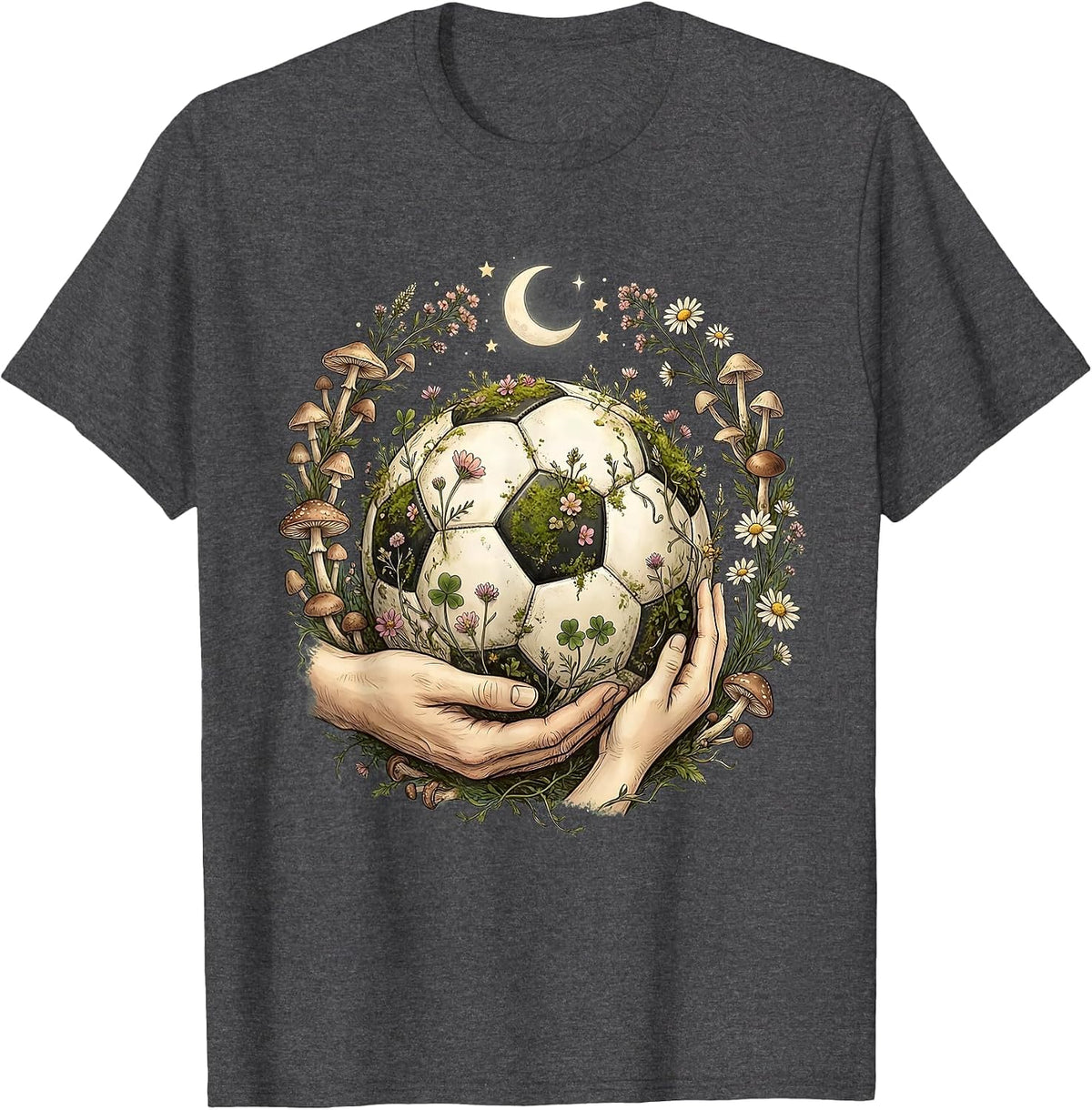 Men's Girl Dad Soccer Coach Sideline Illustration T-Shirt - Dark Heather Grey