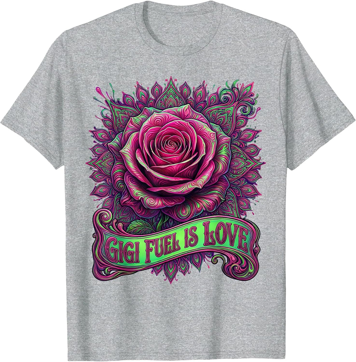 Men's Gigi Fuel Is Love Grandma Gift Design T-Shirt - Heather Grey
