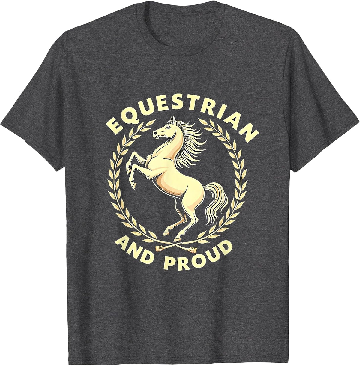 Equestrian And Proud Horse Riding Design T-Shirt - Dark Heather Grey