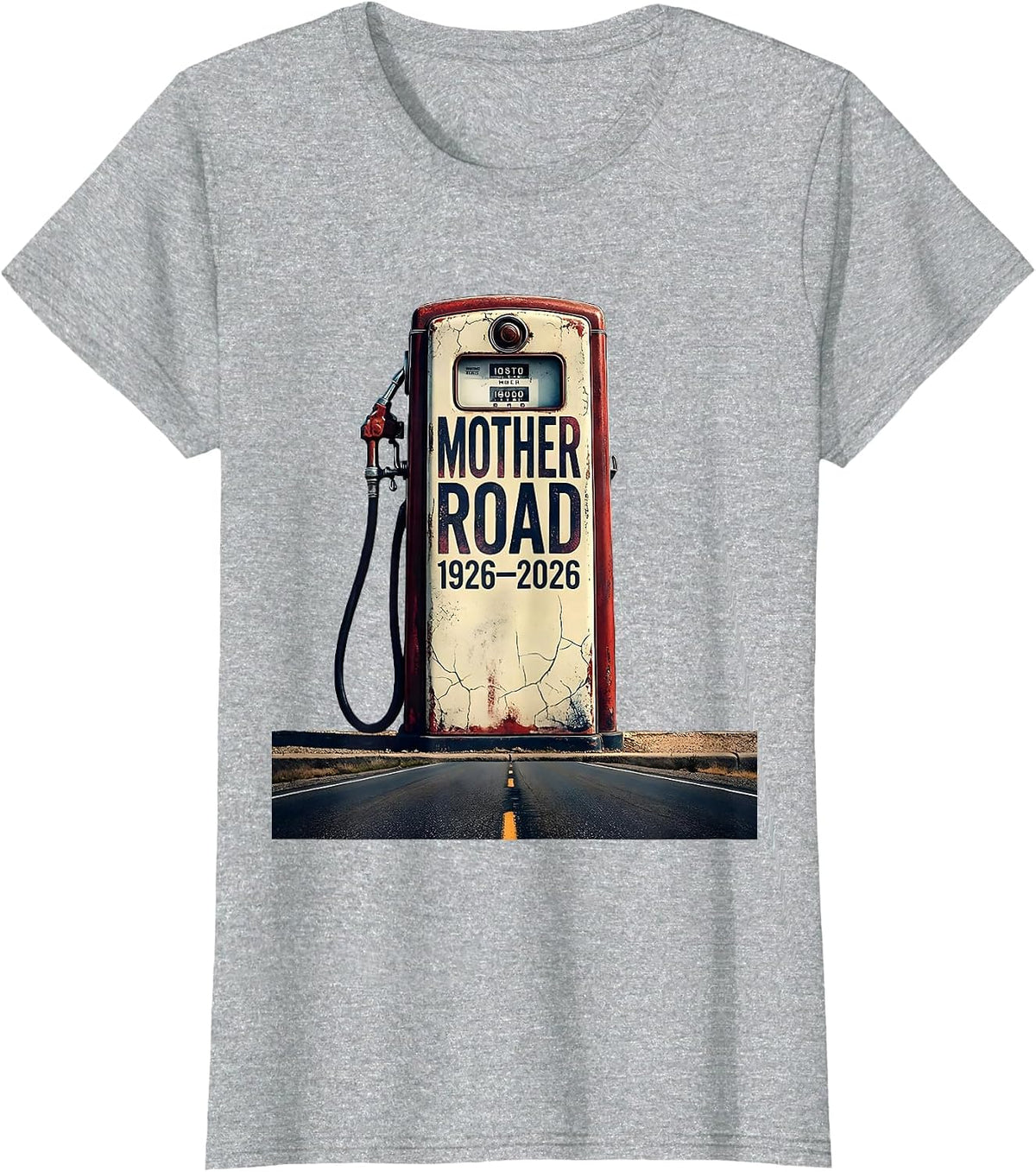 Mother Road · 1926–2026 Distressed Road Trip Keepsake T-Shirt - Heather Grey