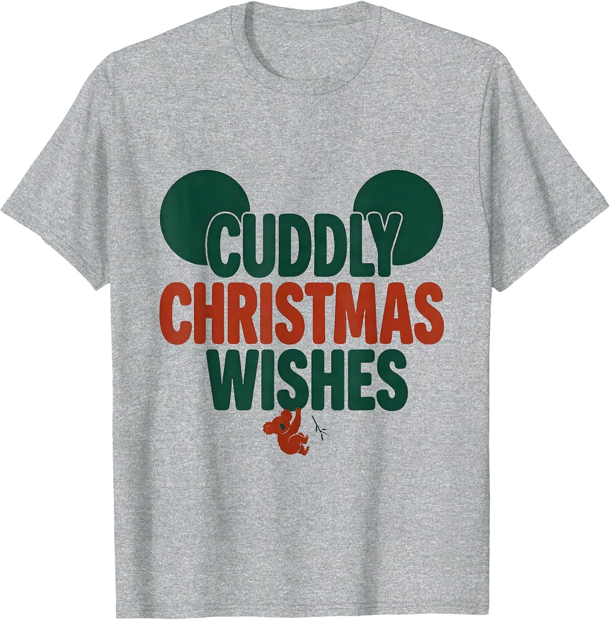 Men's Cuddly Christmas Wishes Cute Koala Lover Holiday Humor T-Shirt - Heather Grey