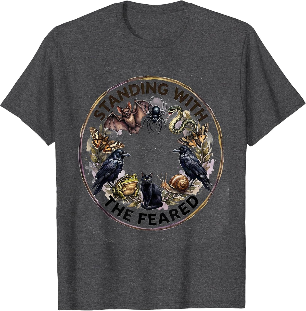 Standing With The Feared Watercolor Misunderstood Creatures T-Shirt - Dark Heather Grey