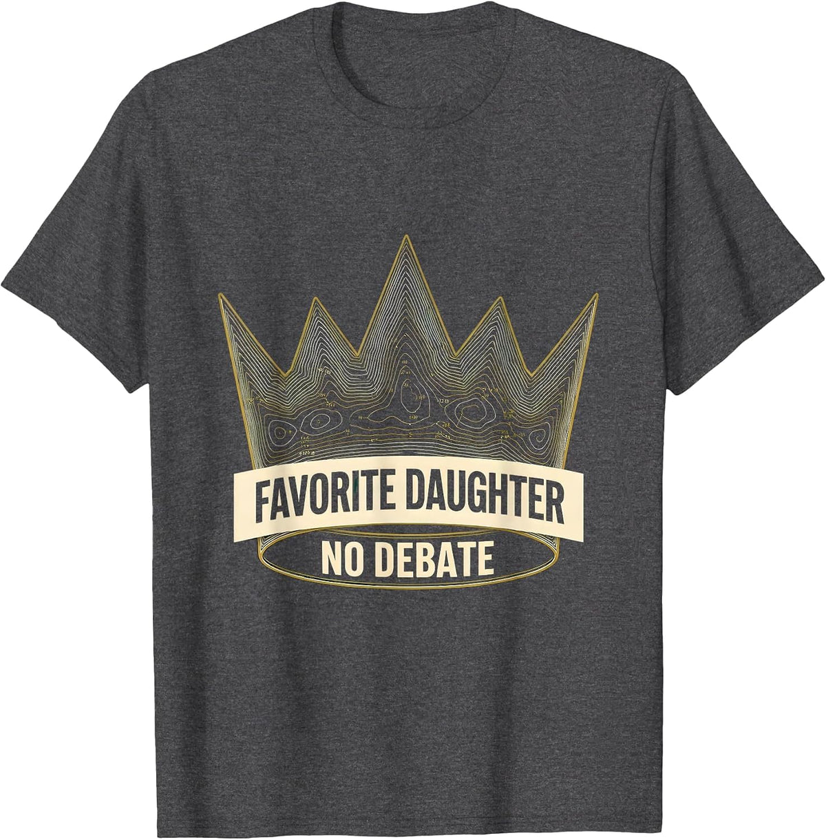 Men's Favorite Daughter No Debate Bold Graphic Design T-Shirt - Dark Heather Grey