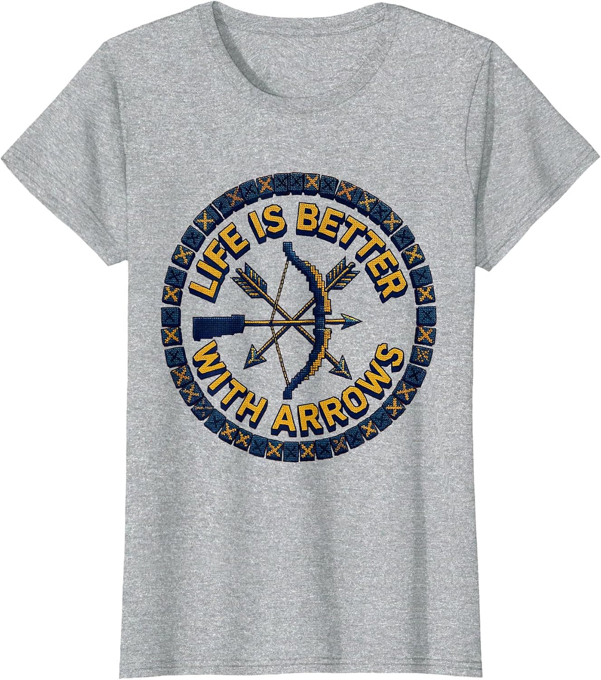 Women's Life Is Better With Arrows Archery Design T-Shirt - Heather Grey