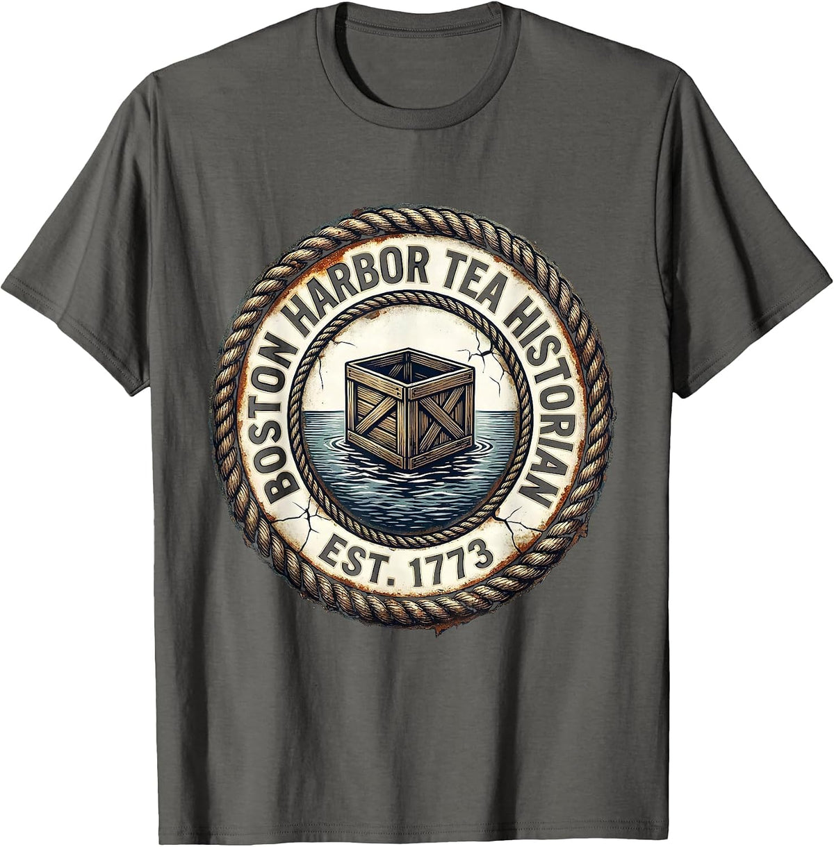Boston Harbor Tea Historian Est 1773 Funny History Teacher T-Shirt - Asphalt Grey