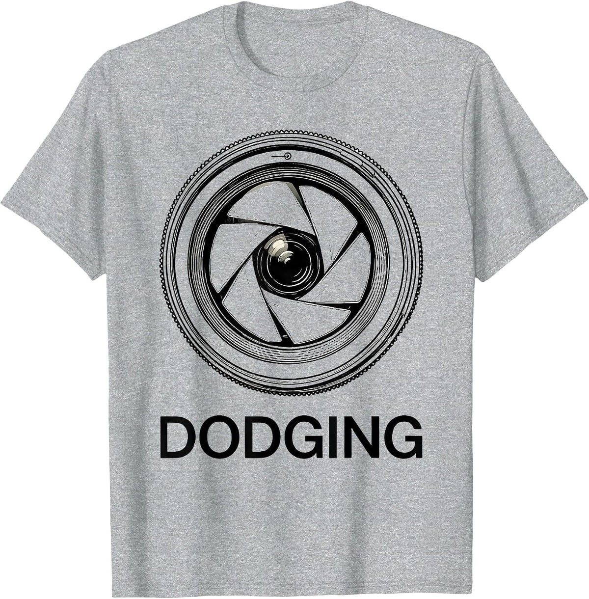 Men's Dodging Funny Photography Hobbyist Camera Lens Humor Gift T-Shirt - Heather Grey