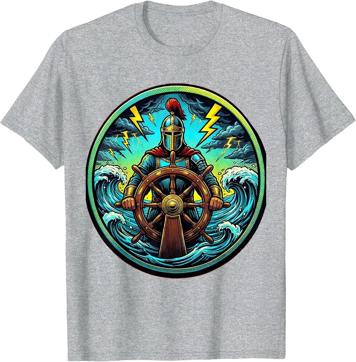 Men's Chaos Coordinator Crowned Captain Stormy Whirlpool T-Shirt - Heather Grey