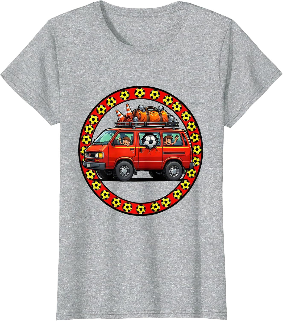 Women's Soccer Dad Minivan Graphic Tee T-Shirt - Heather Grey