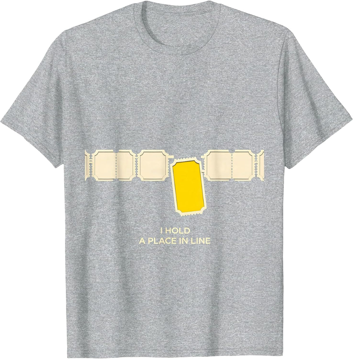 Men's I Hold A Place In Line Stencil Sped Teacher Halloween T-Shirt - Heather Grey