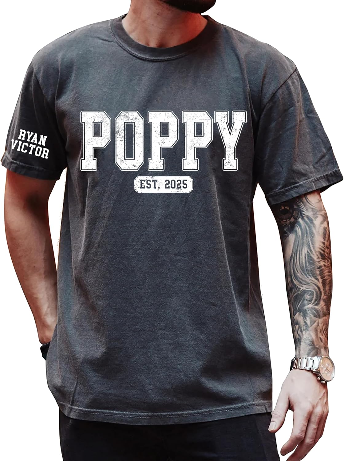 Personalized Dad Shirt, Custom Dad Shirt, Papa Tshirt, Fathers Day Christmas Birthday Gifts for Papa Grandpa - Poppy