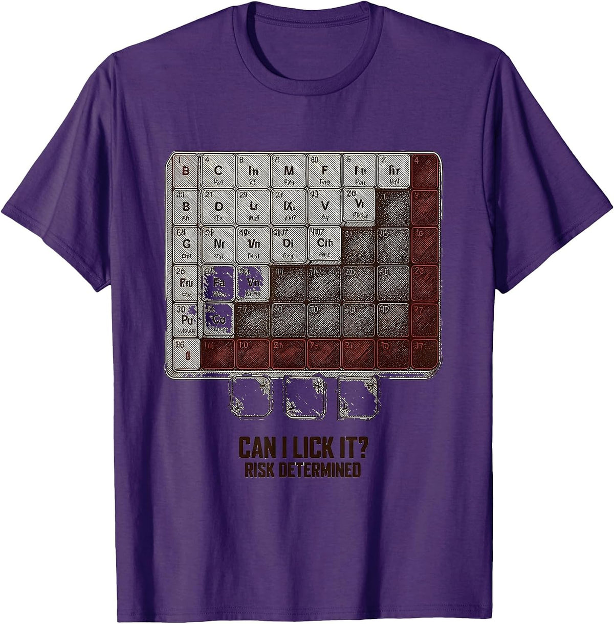 Men's Can I Lick It Risk Determined Funny Chemistry Teacher T-Shirt - Purple