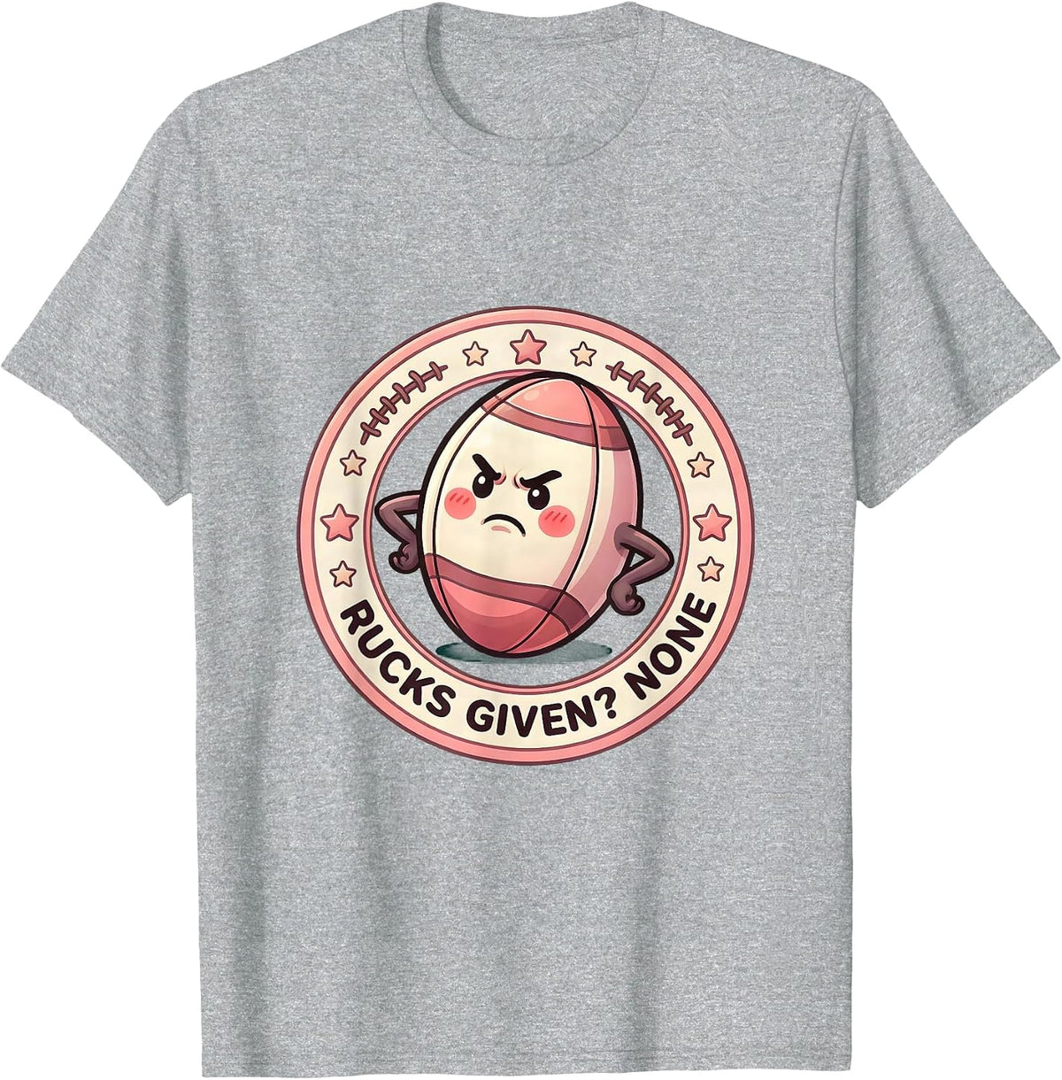 Men's Rucks Given None Funny Rugby Design T-Shirt - Heather Grey