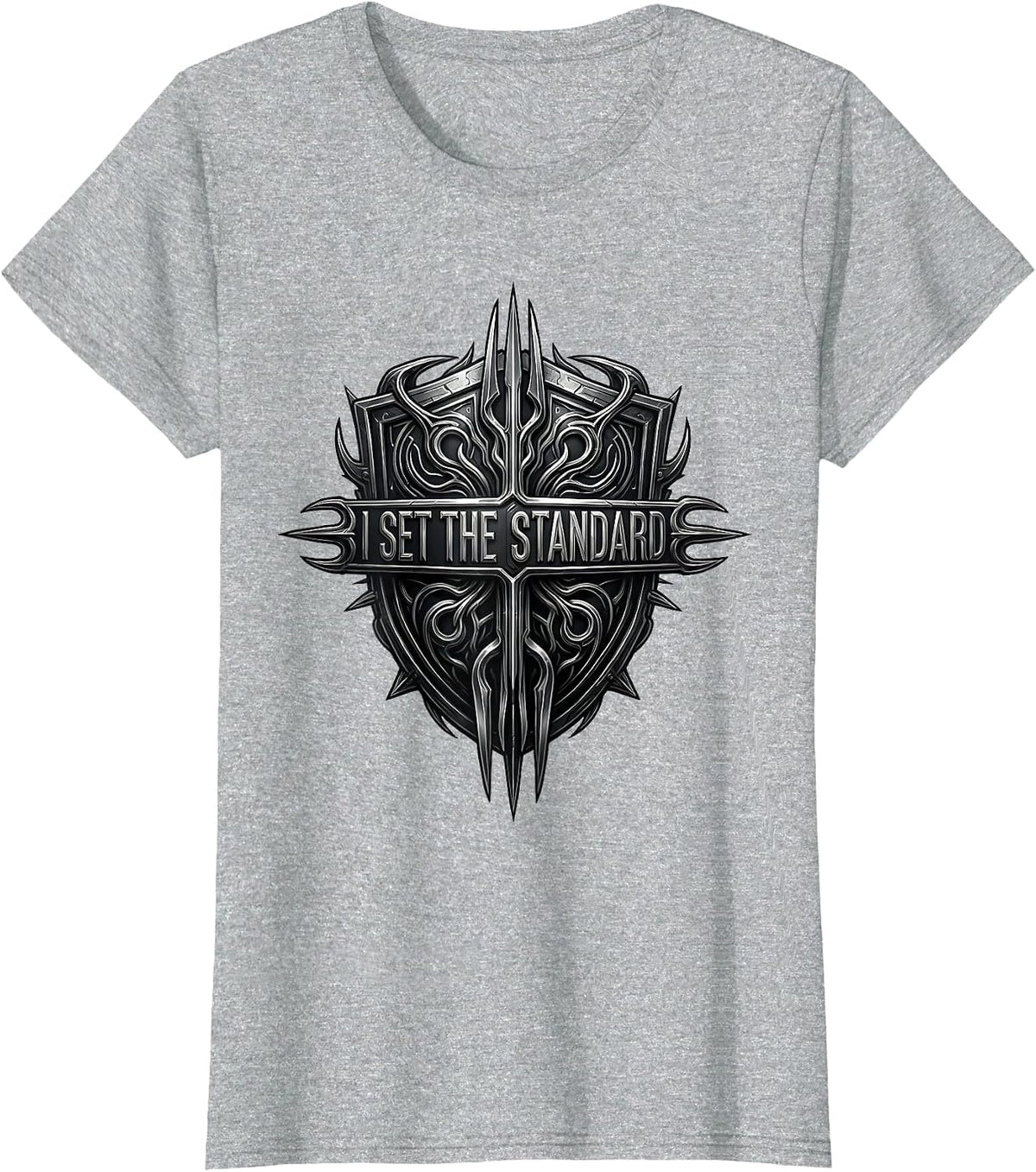 I Set The Standard Bold Statement Design T-Shirt - Heather Grey