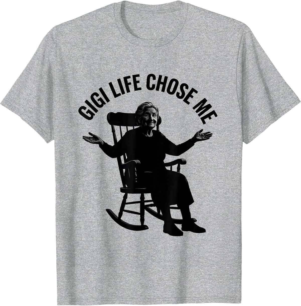 Men's Gigi Life Chose Me Grandma Design T-Shirt - Heather Grey
