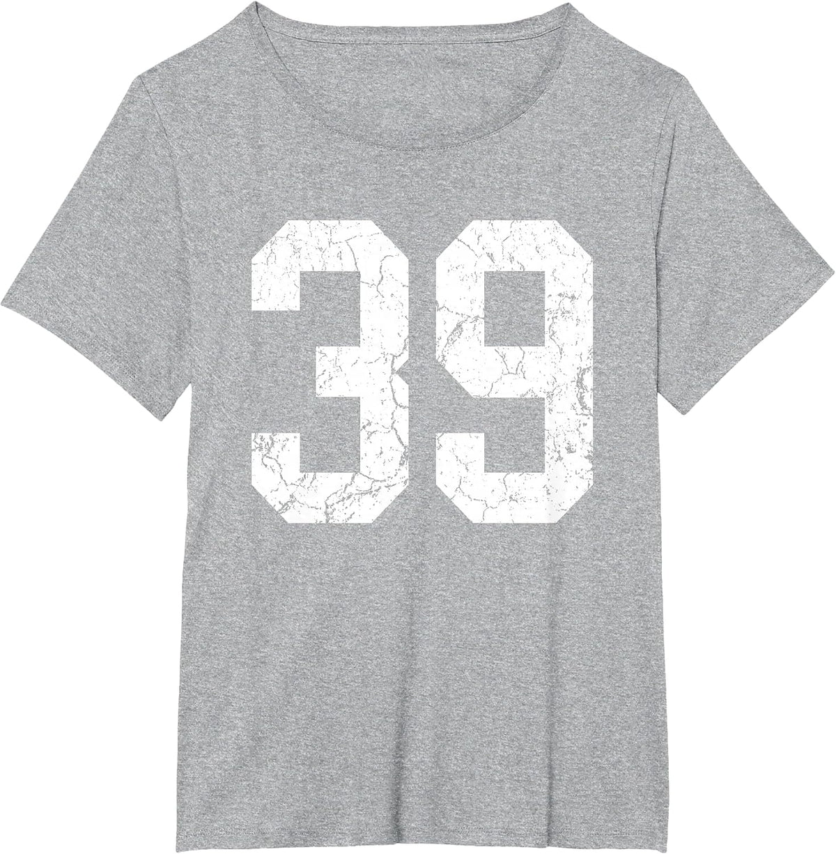Grunge White Number 39 Jersey Uniform Player Fan T-Shirt - Heather Grey