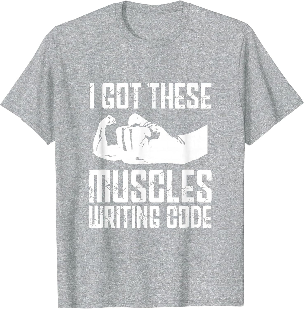 Funny Programming Programmer Muscles Coder Software Engineer T-Shirt - Heather Grey