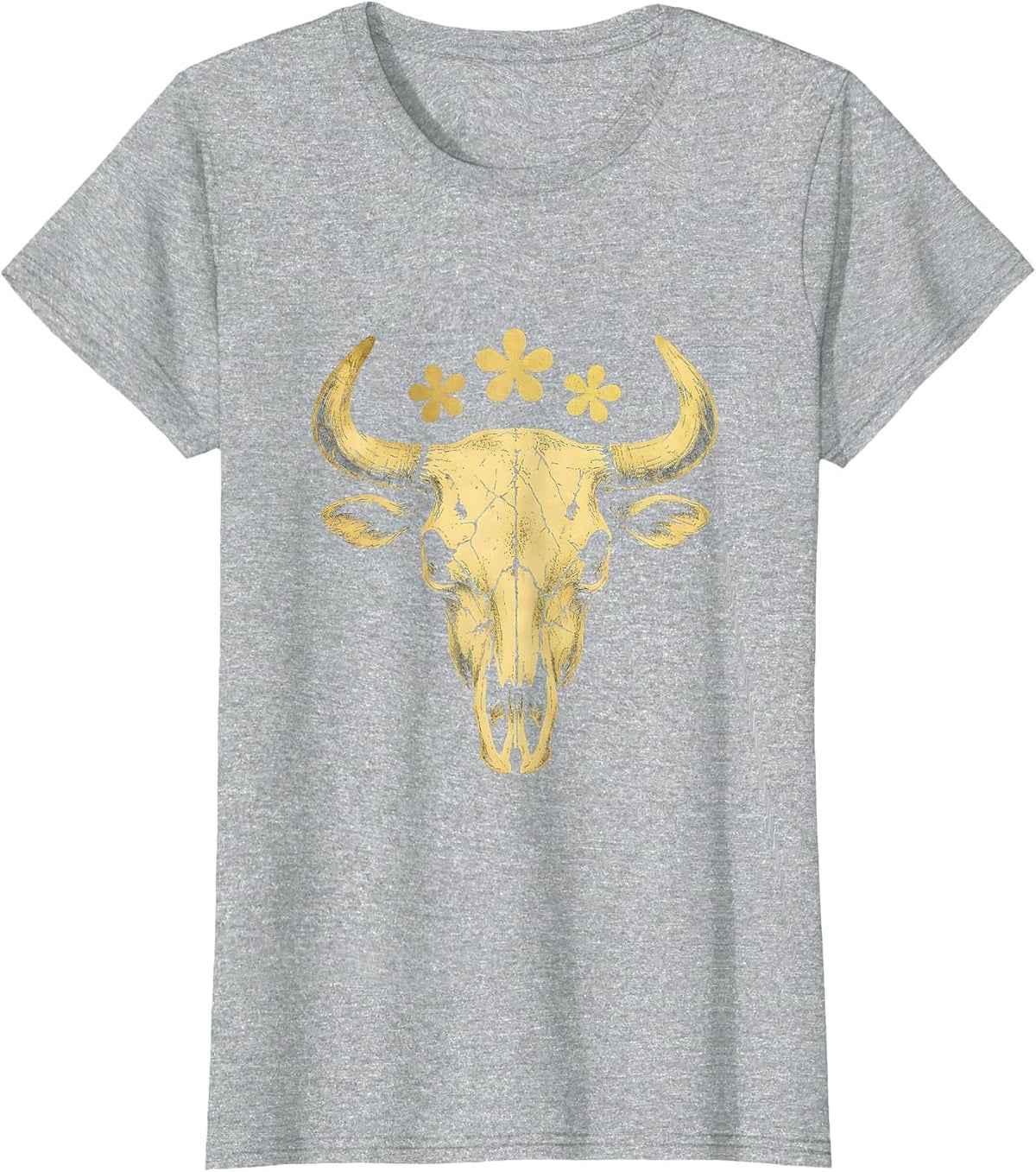 Cowboy Silhouette Riding Horse at Sunset T-Shirt - Heather Grey