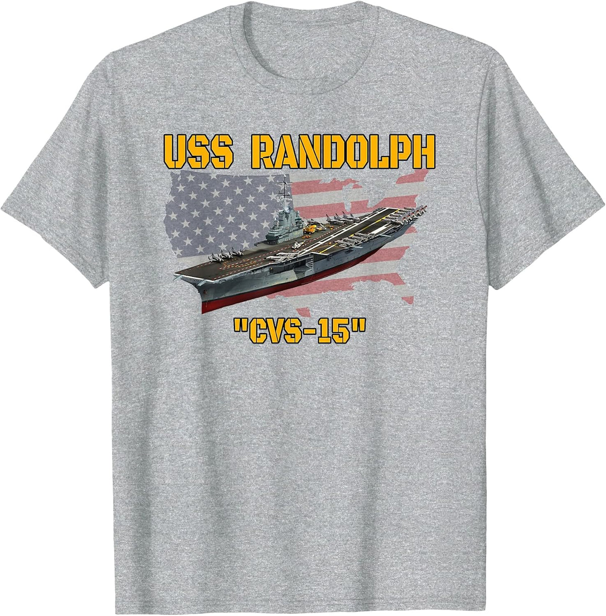 Aircraft Carrier USS Randolph CVS-15 Veteran Day Fathers Day T-Shirt - Heather Grey