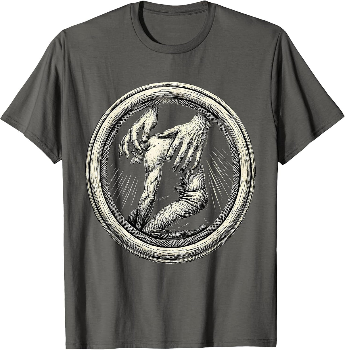 Weighted Anxiety Graphic Design Illustration T-Shirt - Asphalt Grey
