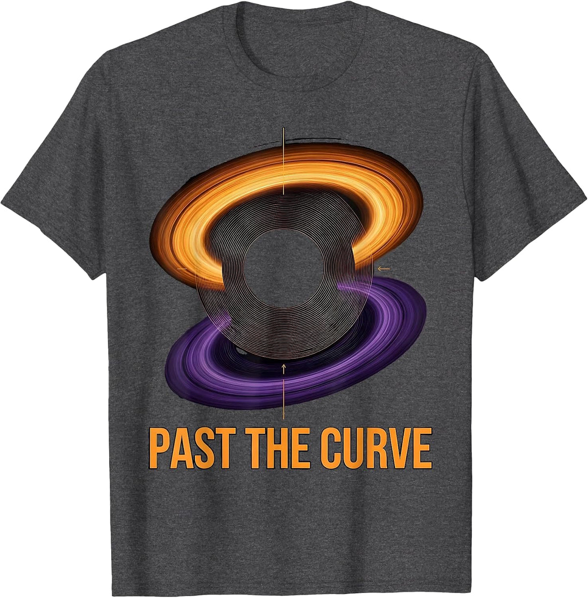 Past the Curve Astrophysics Science Education T-Shirt - Dark Heather Grey