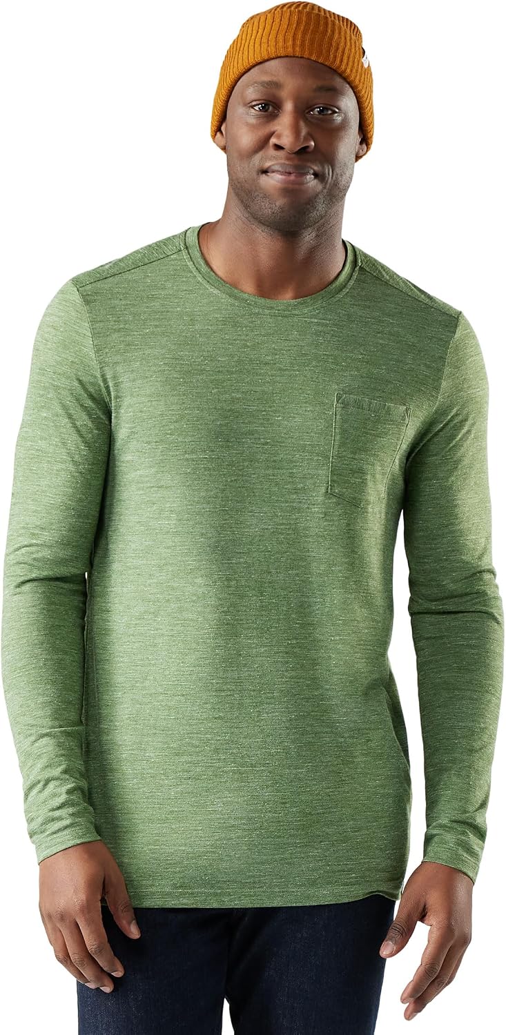 Smartwool Men's Merino Hemp Blend Long Sleeve Crew - Fern Green Heather