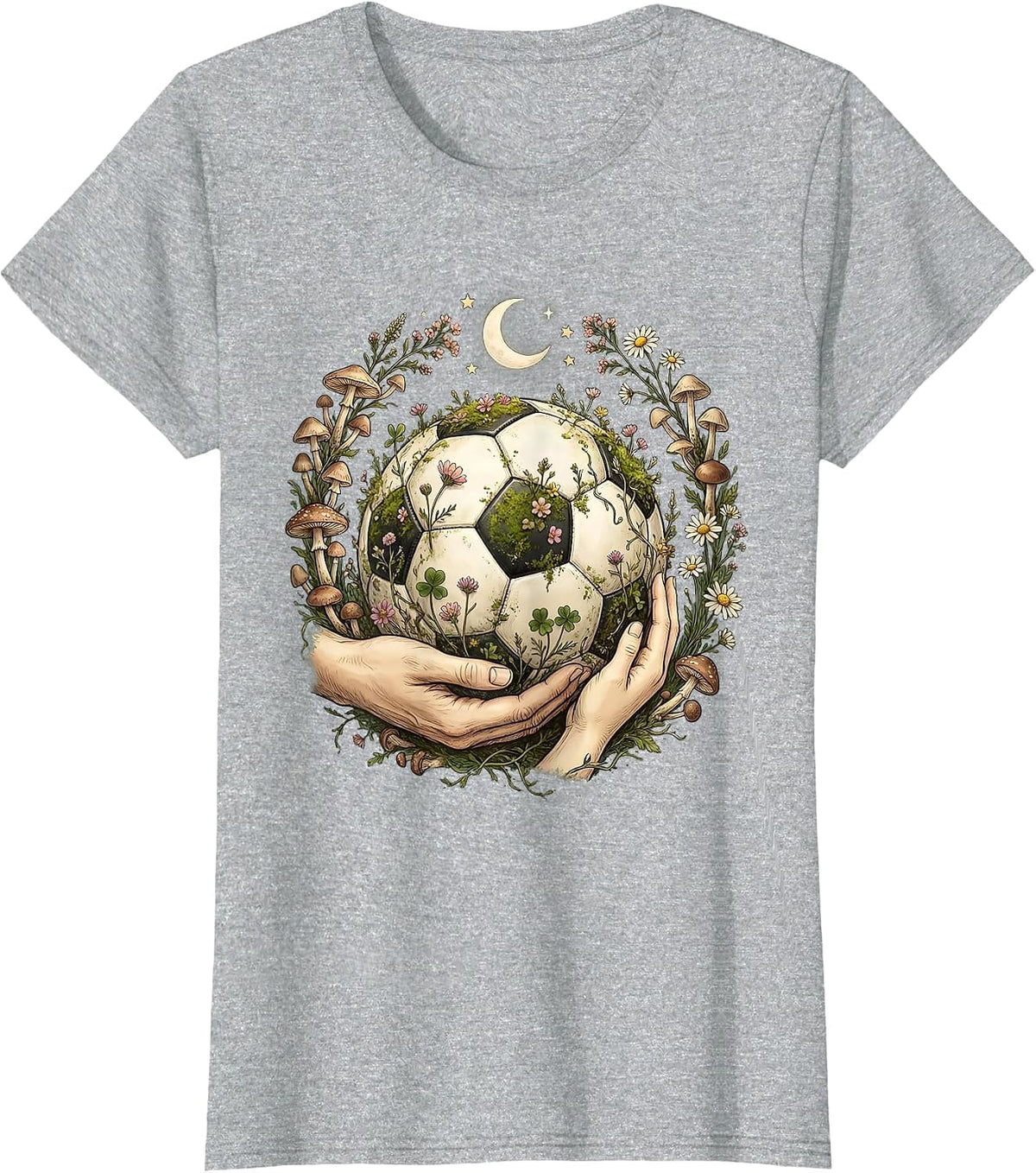 Women's Girl Dad Soccer Coach Sideline Illustration T-Shirt - Heather Grey
