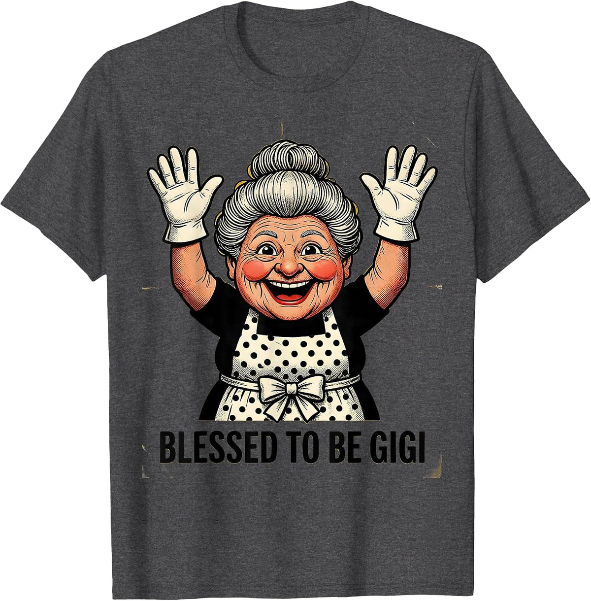 Blessed to be Gigi Grandma Gift Design T-Shirt - Dark Heather Grey