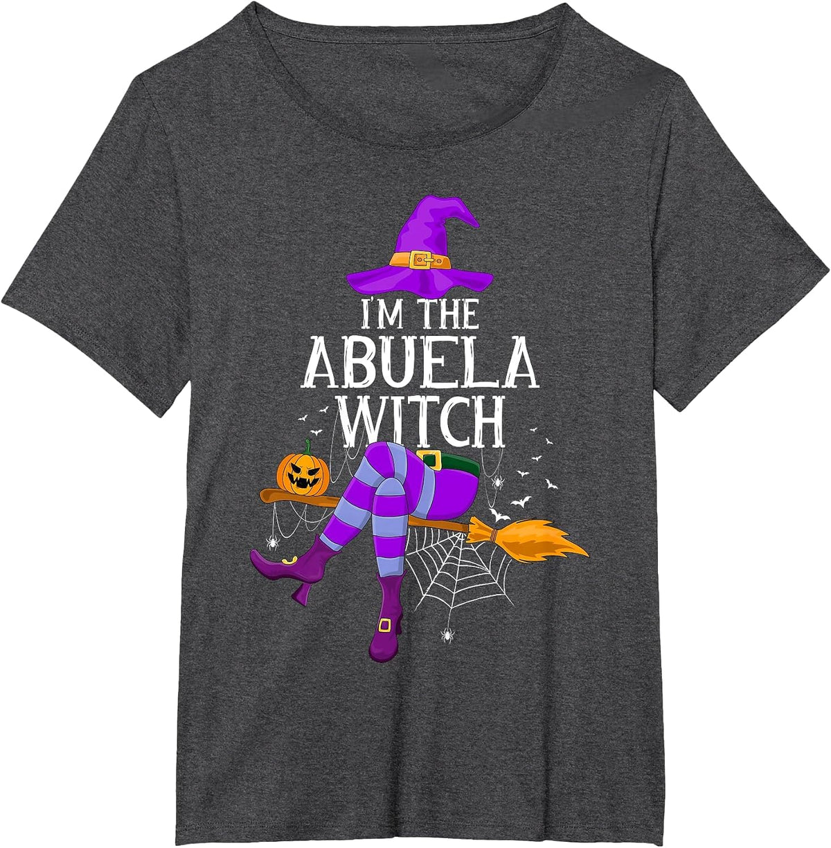 Matching Family Costume I'm The Abuela Witch Halloween T-Shirt - Dark Heather Grey