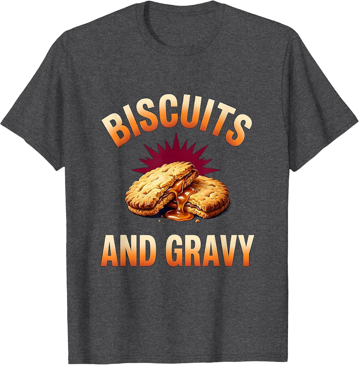 Biscuits and Gravy Bootleg 90's Rap Rock Vintage Funny T-Shirt - Dark Heather Grey