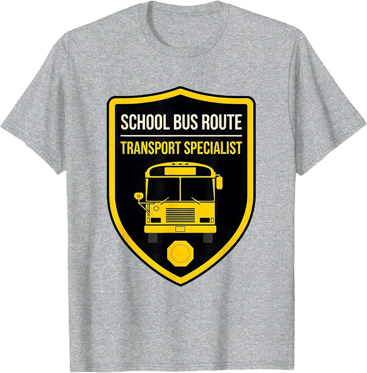 Men's School Bus Route Transport Specialist Funny School Bus T-Shirt - Heather Grey