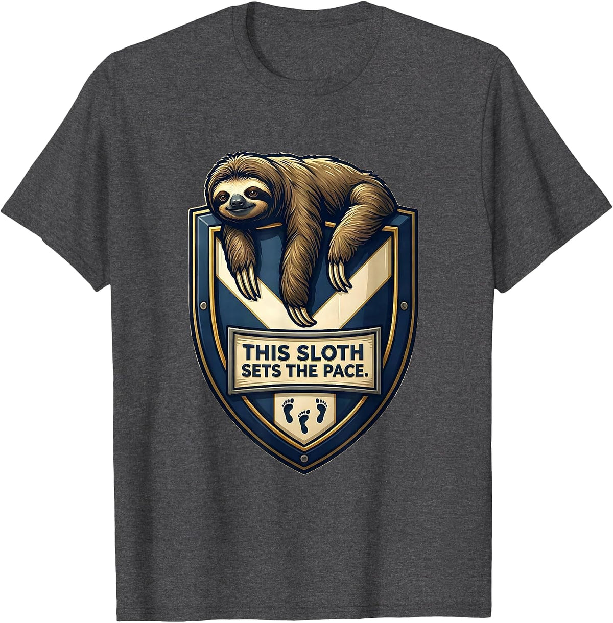 This Sloth Sets The Pace Funny Sloth Lover Humor Gift T-Shirt, Men, Dark Heather Grey, XX-Large - As Pictured