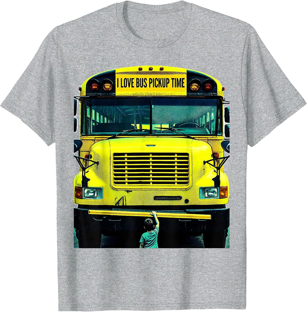 Men's I Love Bus Pickup Time Funny School Bus Driver Gift T-Shirt - Heather Grey